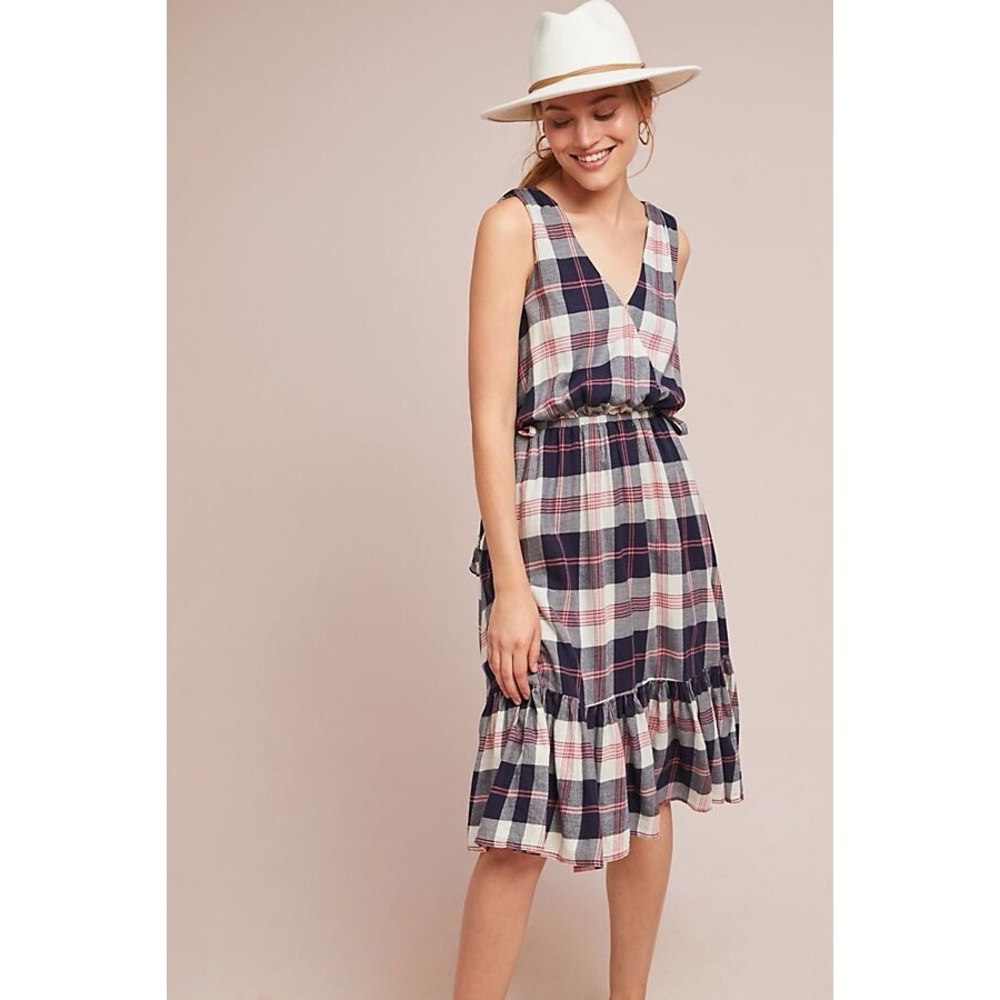 Anthropologie Isabella Sinclair Plaid Dickens Dress